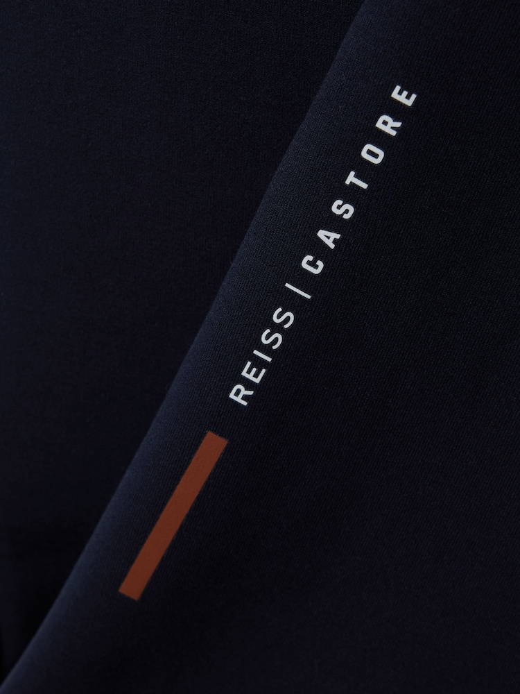 Reiss Midnight Navy Carter Castore Jersey Tapered Joggers - Image 6 of 6