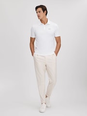 Reiss White Owens Slim Fit Cotton Polo Shirt - Image 3 of 6