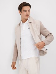Reiss White Owens Slim Fit Cotton Polo Shirt - Image 4 of 6