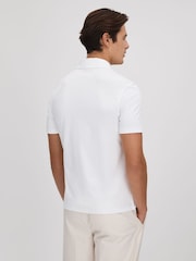 Reiss White Owens Slim Fit Cotton Polo Shirt - Image 5 of 6