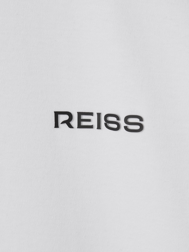 Reiss White Owens Slim Fit Cotton Polo Shirt - Image 6 of 6
