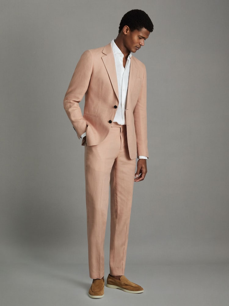 Reiss Kin Linen Tapered Trousers Slim-Fit - Imagen 1 de 6