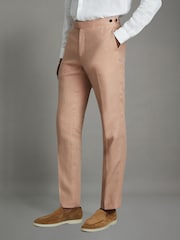 Reiss Kin Linen Tapered Trousers Slim-Fit - Imagen 3 de 6