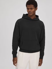 Negro lavado - Sudadera casual de algodón con capucha Alexander de Reiss - Imagen 1 de 5