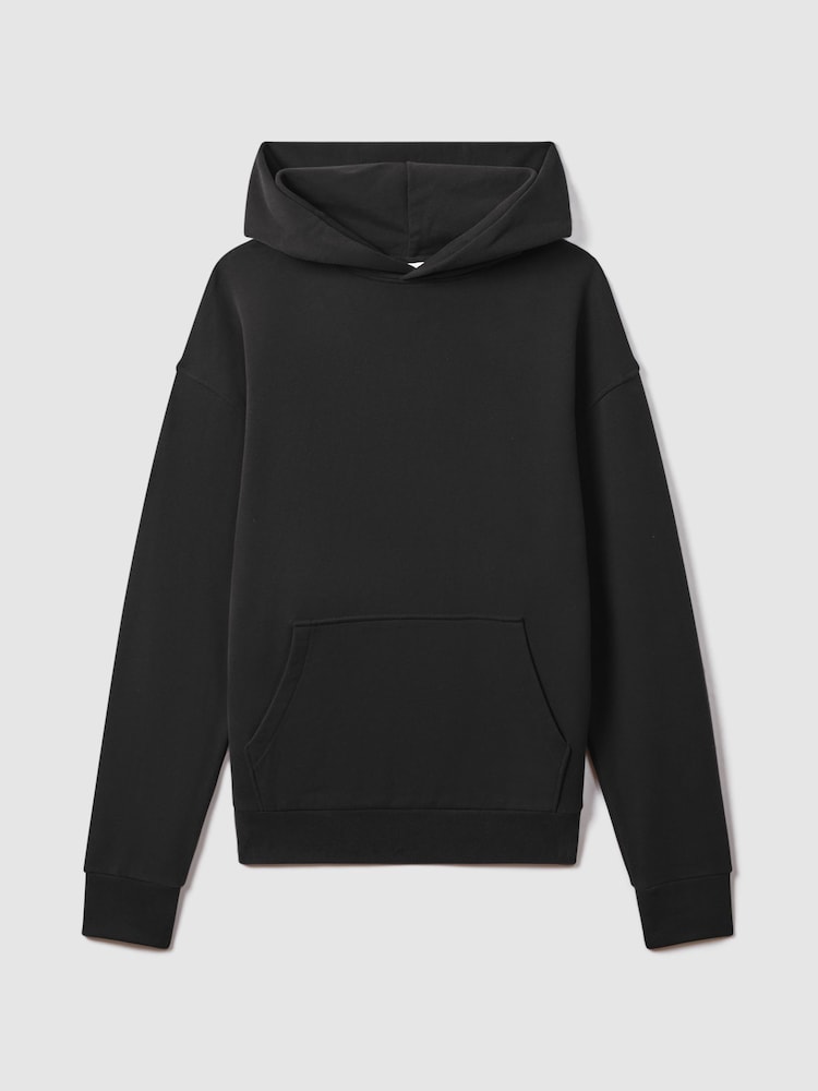 Negro lavado - Sudadera casual de algodón con capucha Alexander de Reiss - Imagen 2 de 5