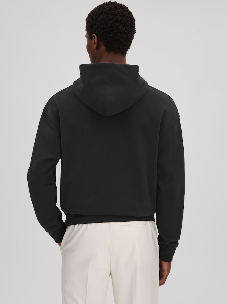 Negro lavado - Sudadera casual de algodón con capucha Alexander de Reiss - Imagen 5 de 5