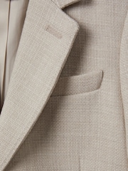 Reiss Stone Attire 9-13 yrs Textured Wool Blend Single Breasted Blazer - Image 4 of 4