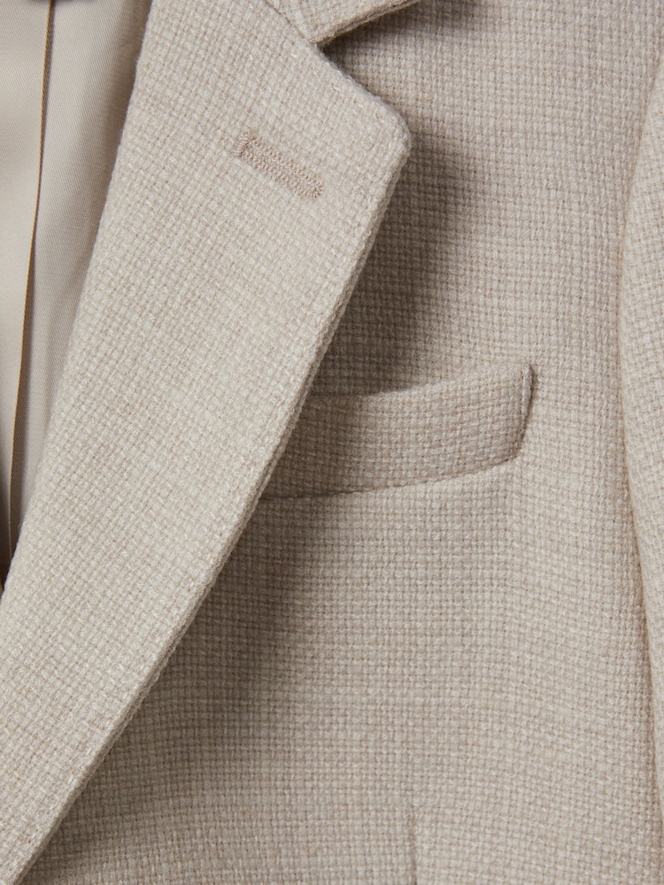 Reiss Stone Attire 9-13 yrs Textured Wool Blend Single Breasted Blazer - Image 4 of 4