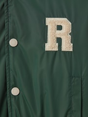 Reiss Airforce Blue/Stone Arkan 3-9 yrs Colourblock Varsity Bomber Jacket With Linen - Image 4 of 4