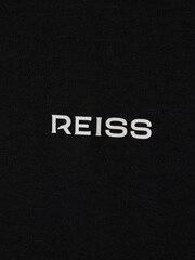 Reiss Black Owens Slim Fit Cotton Polo Shirt - Image 6 of 6
