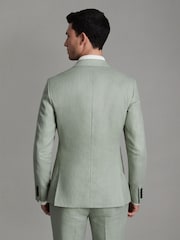 Reiss Apple Kin Single-Breasted Linen Suit Blazer Slim Fit - Image 5 of 8