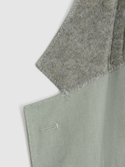 Reiss Apple Kin Single-Breasted Linen Suit Blazer Slim Fit - Image 8 of 8