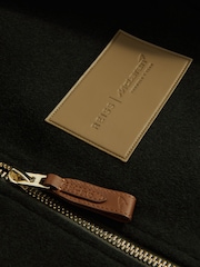 ירוק כהה - McLaren F1 Wool Blend Leather Patch Varsity Bomber Jacket - תמונה 9 מתוך 9