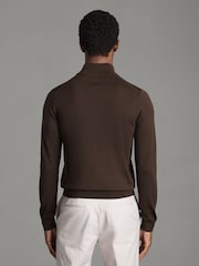 Reiss Bitter Chocolate/Anthracite Blackhall 2 Pack Two Pack Of Merino Wool Zip-Neck Jumpers - Image 3 of 5