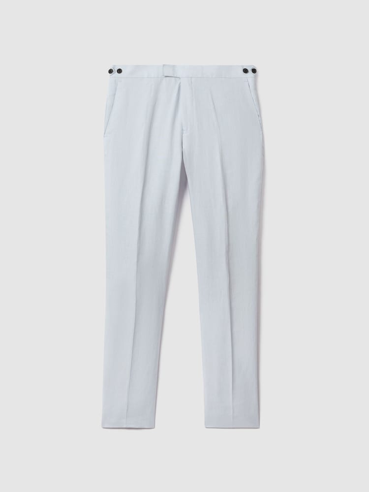 Zartblau - REISS Kin Leinenhose in Slim Fit - Bild 2 von 6