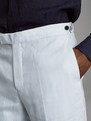 Zartblau - REISS Kin Leinenhose in Slim Fit - Bild 4 von 6