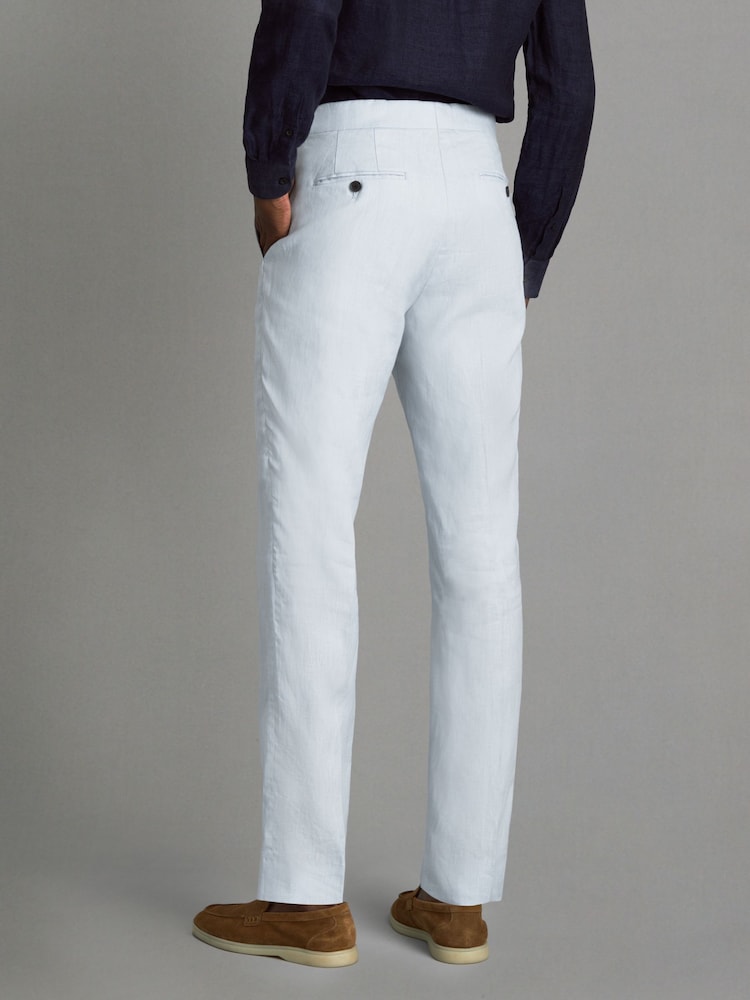 Zartblau - REISS Kin Leinenhose in Slim Fit - Bild 6 von 6