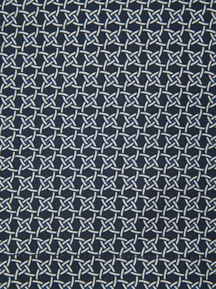Reiss Airforce Blue/White Shape Printed Drawstring Swim Shorts - Image 6 of 6