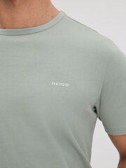 Reiss Sage Russell Slim Fit Cotton Crew T-Shirt - Image 4 of 6