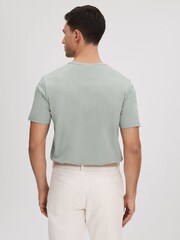 Reiss Sage Russell Slim Fit Cotton Crew T-Shirt - Image 5 of 6