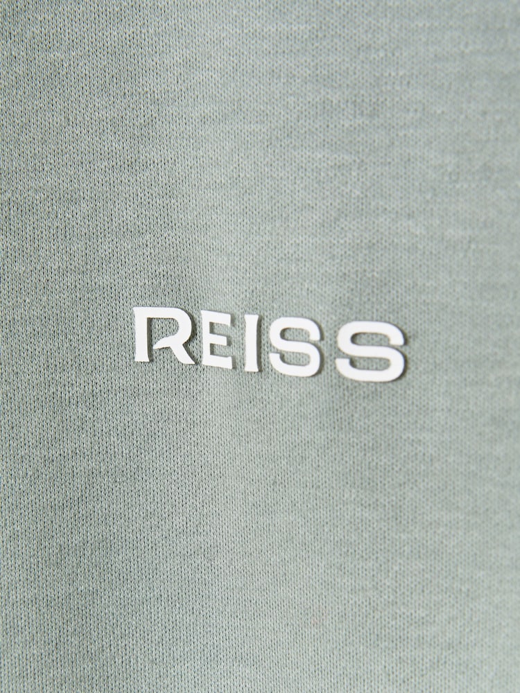 Reiss Sage Russell Slim Fit Cotton Crew T-Shirt - Image 6 of 6