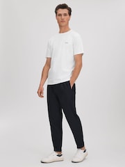 Reiss White Russell Slim Fit Cotton Crew T-Shirt - Image 3 of 6