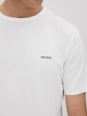 Reiss White Russell Slim Fit Cotton Crew T-Shirt - Image 4 of 6