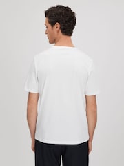 Reiss White Russell Slim Fit Cotton Crew T-Shirt - Image 5 of 6