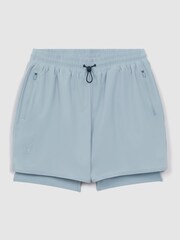 Reiss Blue Silver Robert Castore Water Repellent 2-in-1 Shorts - Image 2 of 8
