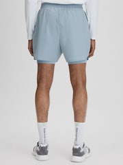 Reiss Blue Silver Robert Castore Water Repellent 2-in-1 Shorts - Image 5 of 8
