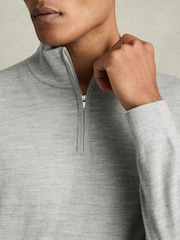 Reiss Black/Soft Grey Blackhall 2 Pack 2 Pack Of Merino Wool Zip-Neck Jumpers - Image 5 of 7