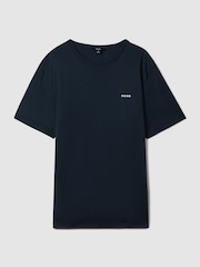 Reiss Navy Russell Slim Fit Cotton Crew T-Shirt - Image 2 of 6
