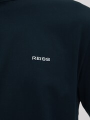 Reiss Navy Russell Slim Fit Cotton Crew T-Shirt - Image 4 of 6