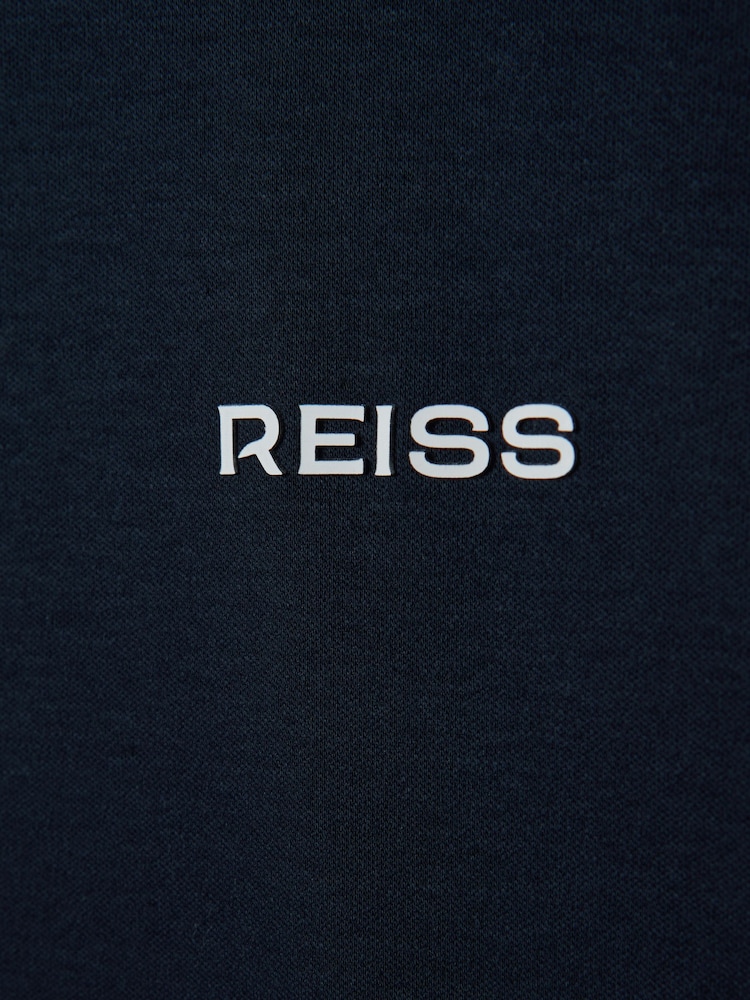 Reiss Navy Russell Slim Fit Cotton Crew T-Shirt - Image 6 of 6