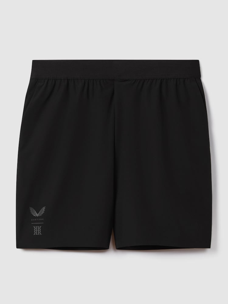 Reiss Onyx Black Hudson Castore Water Repellent Shorts - Image 2 of 6