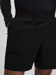 Reiss Onyx Black Hudson Castore Water Repellent Shorts - Image 5 of 6