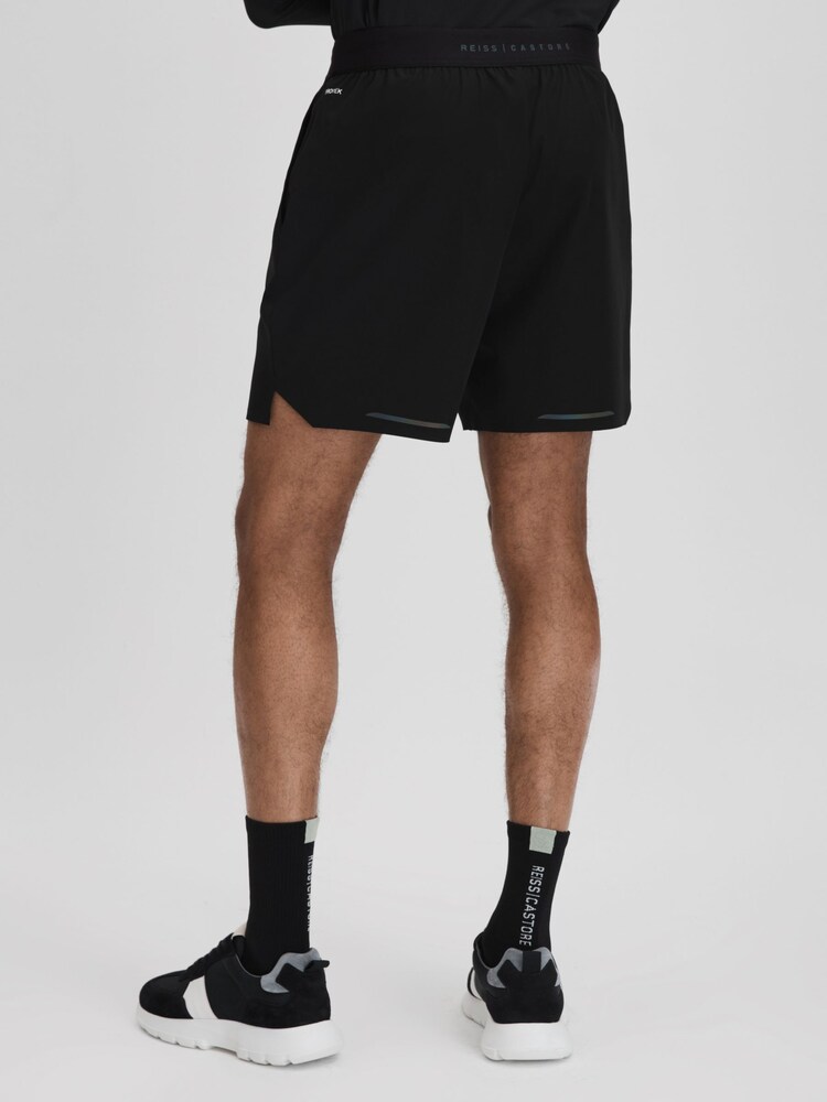 Reiss Onyx Black Hudson Castore Water Repellent Shorts - Image 6 of 6