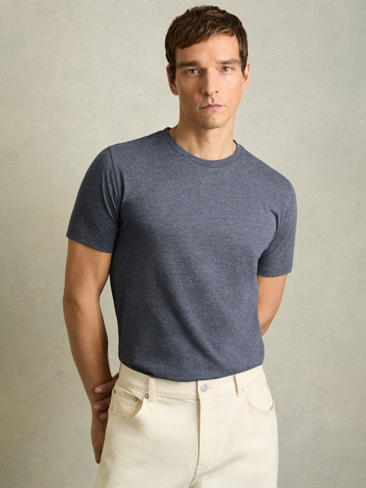 Gemêleerd luchtmachtblauw - Reiss - Bless - Katoenen T-shirt met ronde hals - Image 6 of 7