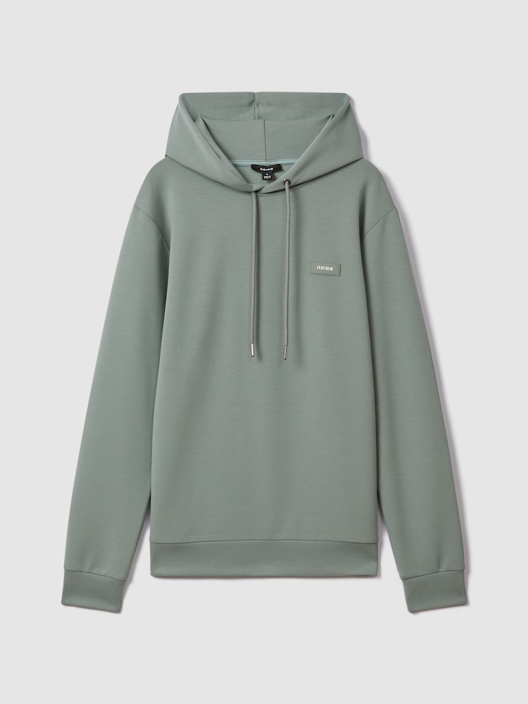 Reiss Sage Zorn Interlock Jersey Hoodie - Image 2 of 6