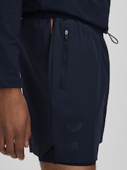 Reiss Midnight Navy Robert Castore Water Repellent 2-in-1 Shorts - Image 4 of 7
