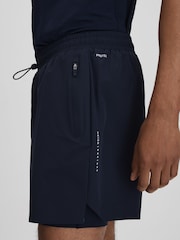 Reiss Midnight Navy Robert Castore Water Repellent 2-in-1 Shorts - Image 6 of 7