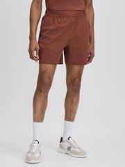 Reiss Rust Hudson Castore Water Repellent Shorts - Image 1 of 7