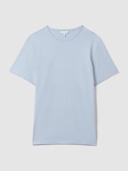 Reiss Soft Blue Melrose Cotton Crew Neck T-Shirt - Image 2 of 5
