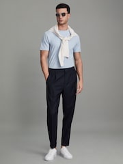 Reiss Soft Blue Melrose Cotton Crew Neck T-Shirt - Image 3 of 5