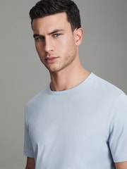 Reiss Soft Blue Melrose Cotton Crew Neck T-Shirt - Image 4 of 5