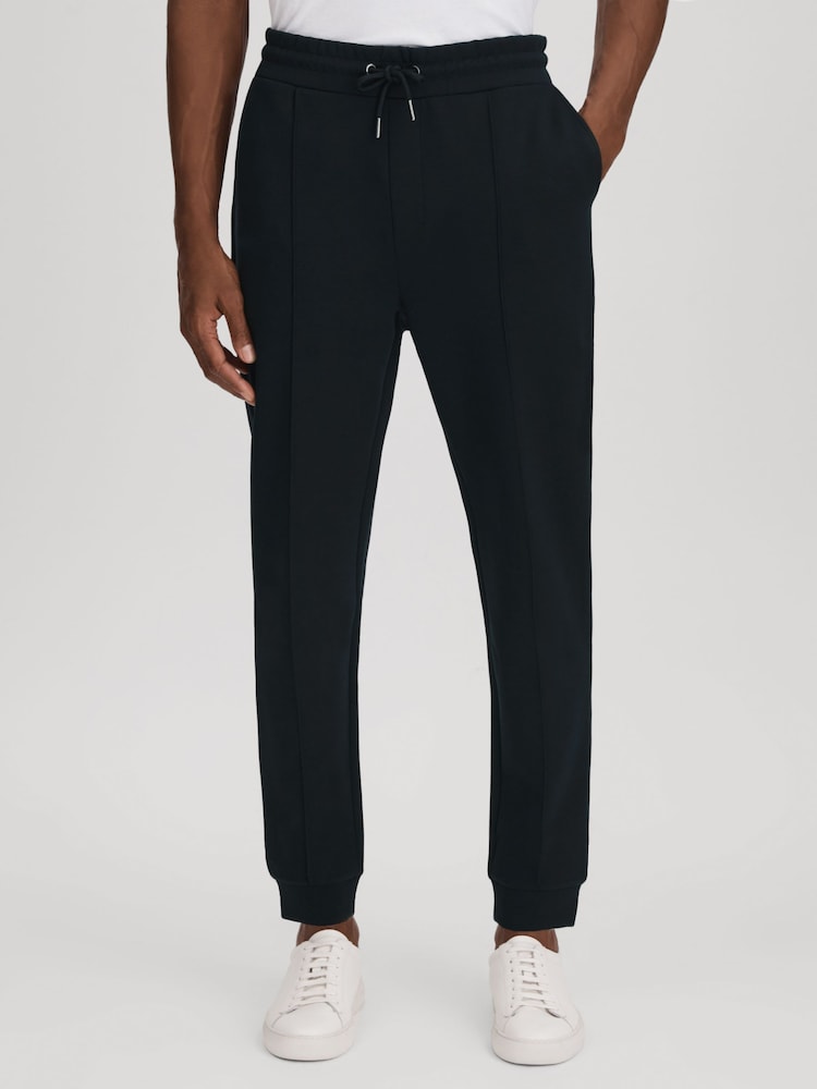 Reiss Navy Isaac Interlock Jersey Joggers - Image 1 of 7