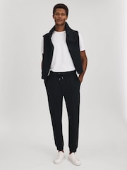 Reiss Navy Isaac Interlock Jersey Joggers - Image 3 of 7