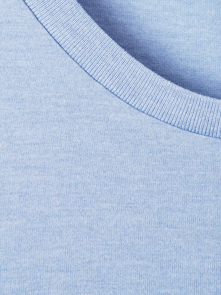 Reiss Delph Blue Melange Bless Cotton Crew Neck T-Shirt - Image 6 of 6 Reiss Delph Blue Melange Bless Cotton Crew Neck T-Shirt - Image 6 of 6
