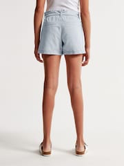 Abercrombie & Fitch Blue Tie Waist Twill Shorts - Image 2 of 7