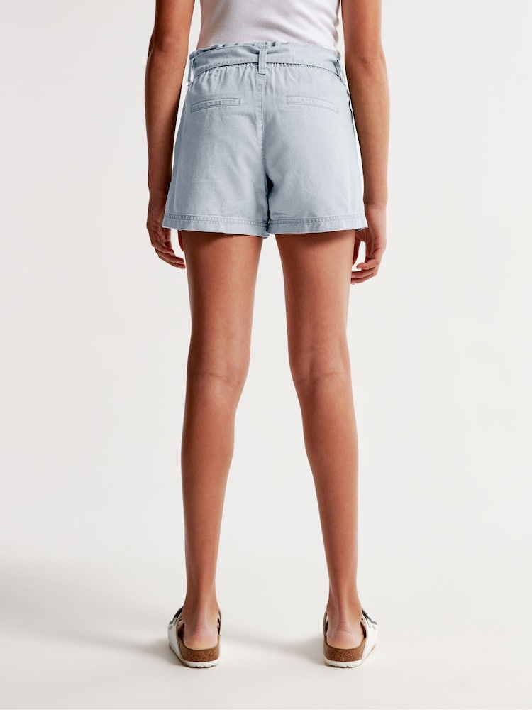 Abercrombie & Fitch Blue Tie Waist Twill Shorts - Image 2 of 7